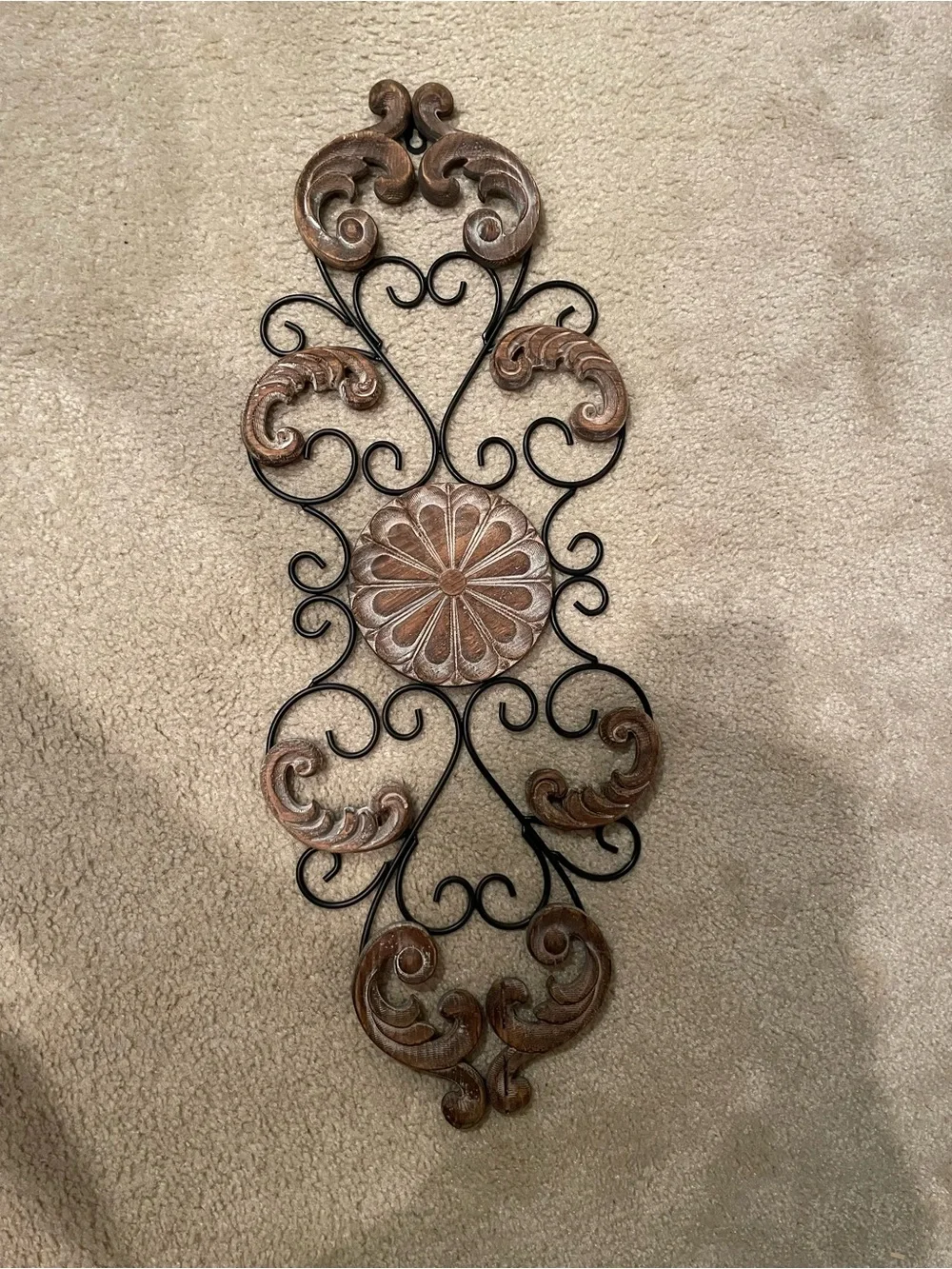 Rustic Brown and Black Scroll Wall Decor